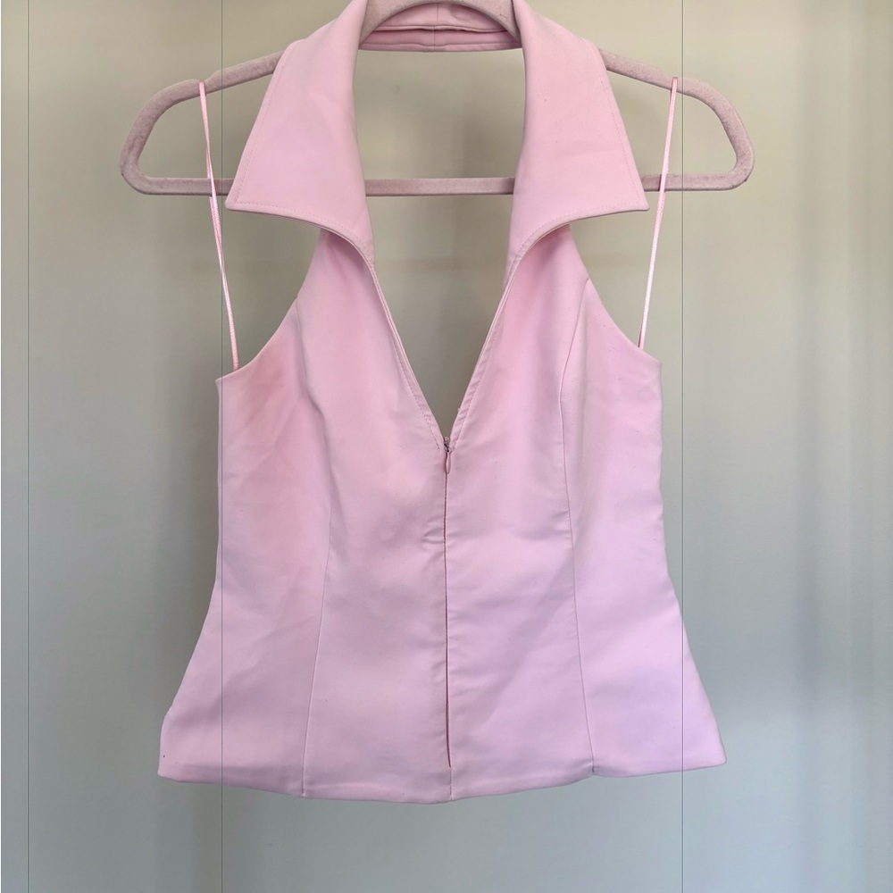 Zara Light Pink Collared Halter Top